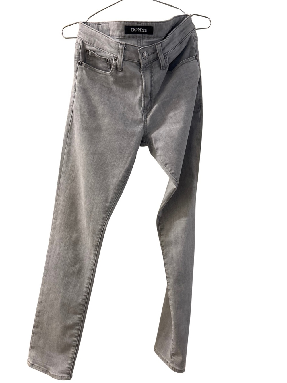 Express Men's Slim Hyper Stretch Jeans Gray Denim 29x32